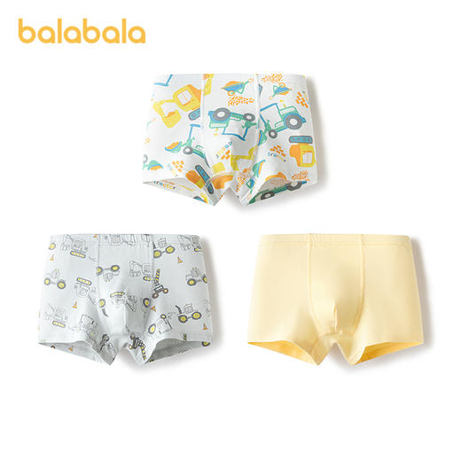 巴拉巴拉男童内裤棉平角小童宝宝四角短裤抗菌裆不夹P柔软三条装 商品图4