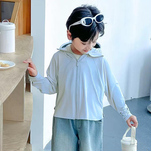 儿童防晒衣新款黑胶帽檐夏季防紫外线upf50+冰丝原纱男女童防晒服 商品图10