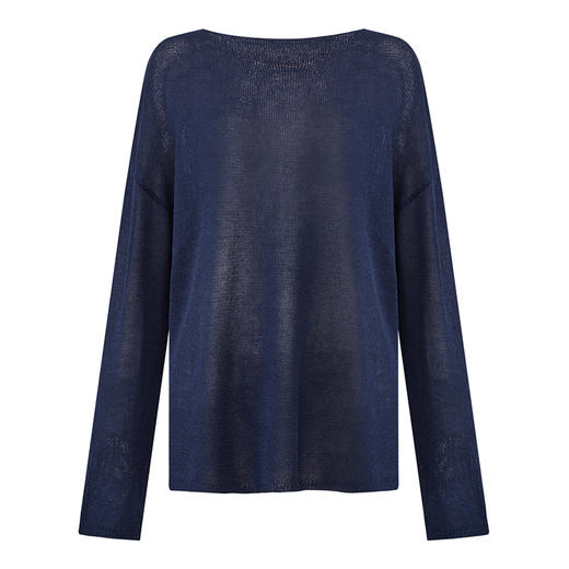 【2件9折】【Petit Bari】(多色)慵懒薄款莱赛尔亚麻长袖针织罩衫 商品图4