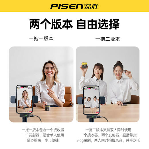 品胜 1C1无线领夹麦克风一拖一USB-C接口 支持直播/访谈/教学/会议/采访/录屏使用 商品图4