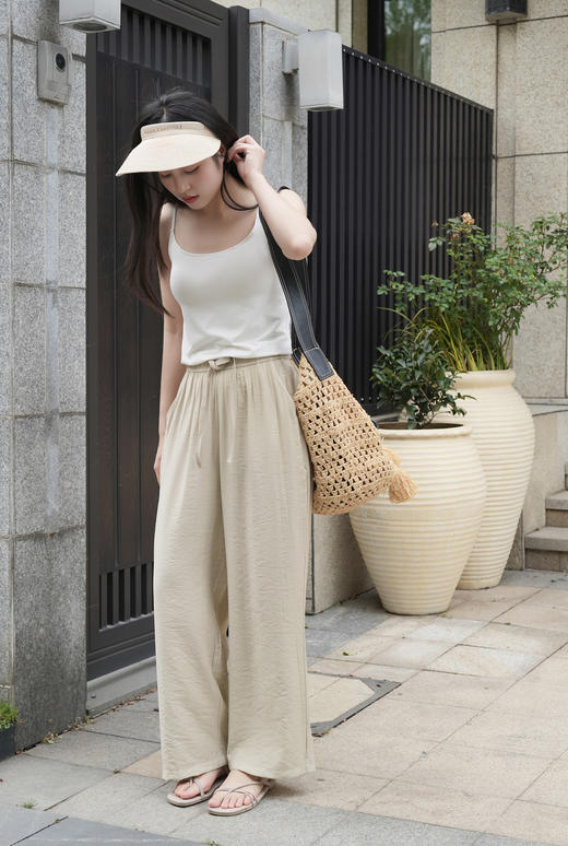 高腰阔腿版型 清凉宽松长裤 柔软舒适 垂顺有型 透气丝滑 轻薄不闷汗 商品图4