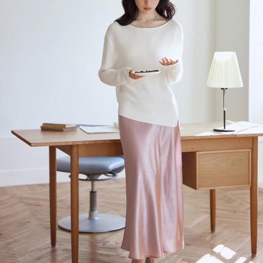 ORIGNAL&CO  |  45度斜裁肌理缎面开衩半身裙 商品图0