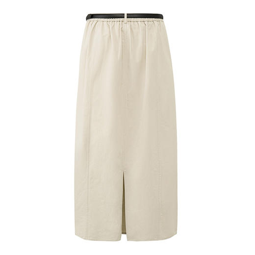 【2件9折】【Petit Bari】(多色)时髦廓型花苞开衩半身裙（附皮带） 商品图4