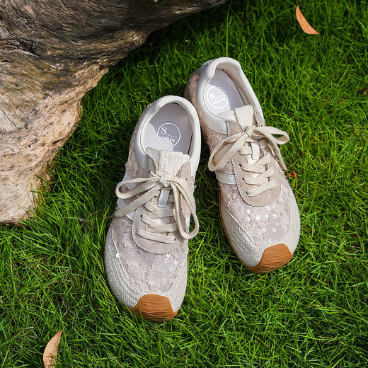 预售7天|Safiya/索菲娅2025芭蕾风百搭薄底透气休闲轻便舒适丑萌阿甘鞋SFD3112434 商品图4