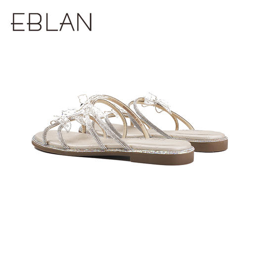 伊伴夏季网面烫钻蝴蝶星光钻带凉鞋B25360902 商品图3