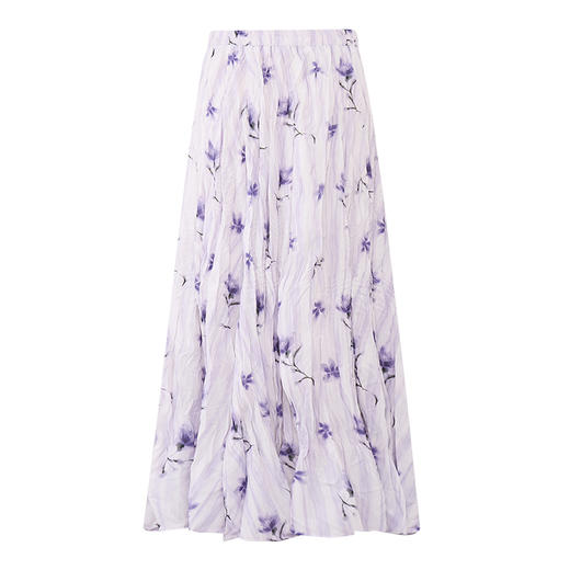 【2件9折】【Petit Bari】(多色)不规则褶皱印花A字半身裙长裙 商品图6