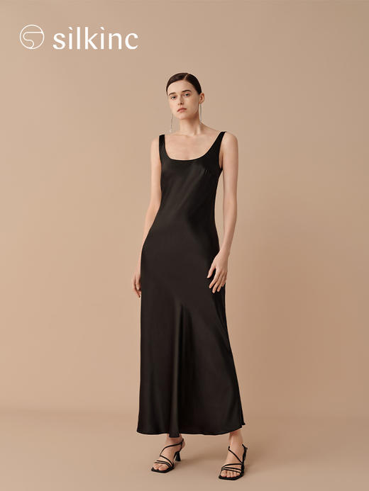 丝所｜24H032A 重磅真丝苍穹黑晚礼长裙［ 黑 ] 商品图9