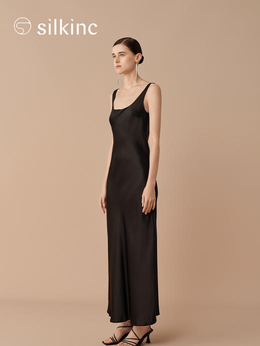 丝所｜24H032A 重磅真丝苍穹黑晚礼长裙［ 黑 ] 商品图5