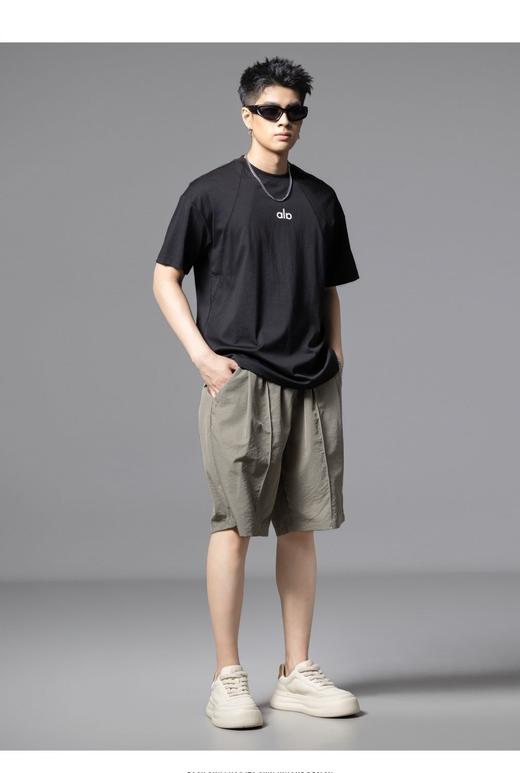 PINLI品立潮牌直筒休闲短裤夏季新款男士国潮时尚纯色百搭五分裤GD252117384 商品图7