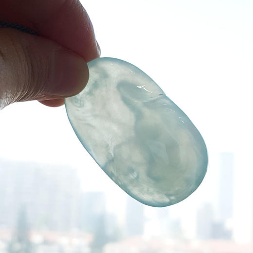 【天然正品】A货翡翠天然无杂裂冰种观音造型翡翠（平安、吉祥）吊坠项链50.0*29.4*8.9MM（皆取最大值）中性款 特价：1880！060525NJM10 商品图7