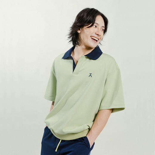 【出游季特惠】ACMEITEM爱棵米 户外情侣短袖polo衫宽松撞色休闲上衣男女GAG3240226C 商品图2