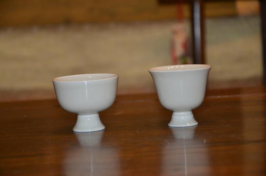 手工定窑 竹风听雪品茗杯 玄月品茗杯 定瓷风雅 商品图0