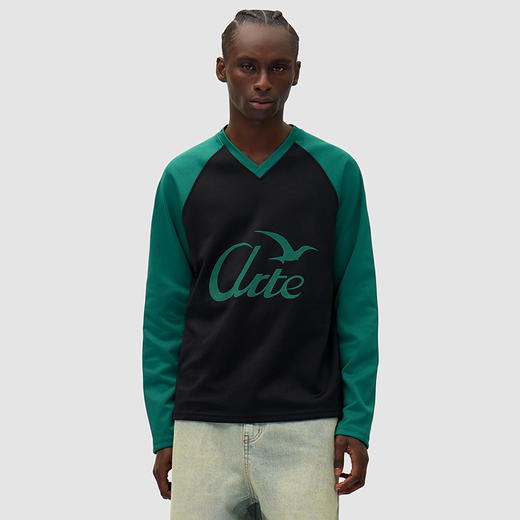Arte BIRD LOGO LONGSLEEVE 印花长袖V领T恤 商品图0
