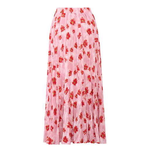 【2件9折】【Petit Bari】(多色)不规则褶皱印花A字半身裙长裙 商品图5