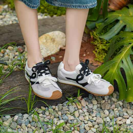 预售7天发|Safiya/索菲娅2025爆火双系带网面透气休闲轻便薄底丑萌阿甘鞋SFD3112429 商品图1