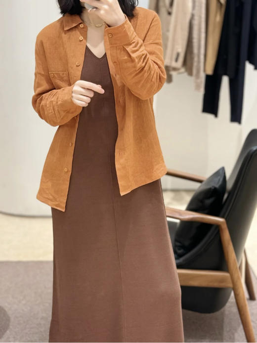 初九上新 开门红秒杀‼️小禾 真丝亚麻混纺 亲肤舒爽透气 摩卡慕斯 V领无袖 针织直身连衣裙 商品图7