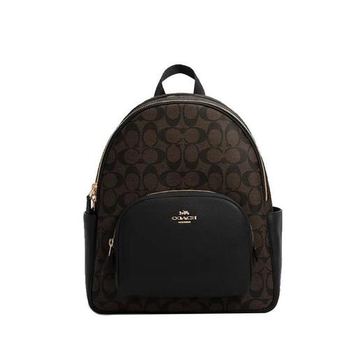 【礼袋】COACH/蔻驰老5671新款花双肩包Court系列奥莱款中号PVC配皮双肩背包（尺寸约长27*宽13*高36cm） 商品图7