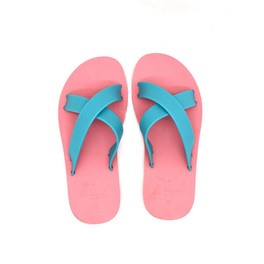 仰姐同款【出街沙滩 带娃玩水必备 泰国进口 国民凉鞋】真天然橡胶 防滑舒适  BEFFON拖鞋 进口天然橡胶 防滑户外交叉拖鞋 夏季凉拖沙滩拖 海浪防滑 果汁双带配色 商品图4