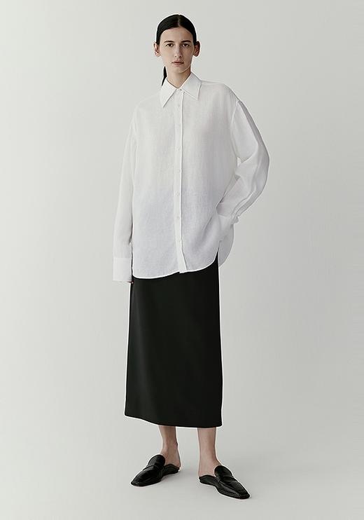 517-3 小禾 宽松落肩袖亚麻衬衫 胖瓜穿M 商品图4