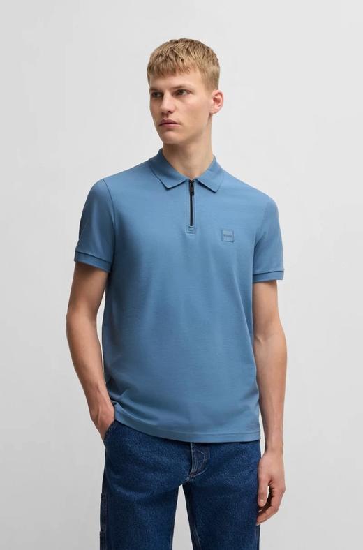 H.B 25新款 半拉链 方块标 翻领短袖POLO衫 TX487 商品图1