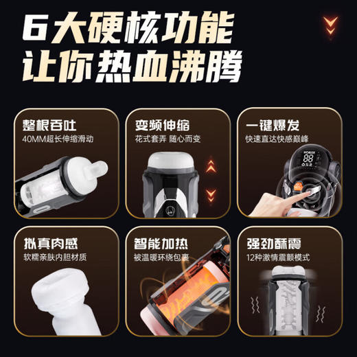 杰士邦暴风姬Pro飞机杯全自动加热吮吸自动吞吐男用性成人情趣用品安慰 商品图2