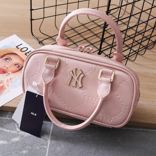 【MLB保龄球包】MLB暗纹老花吐司棒球方包纯色单肩手提包斜挎包男女同款情侣款 商品图5