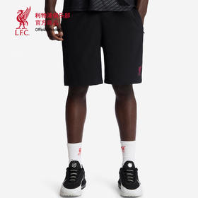 【官网同款】利物浦俱乐部 | 黑色短裤夏日男士利物鸟拉链口袋运动裤