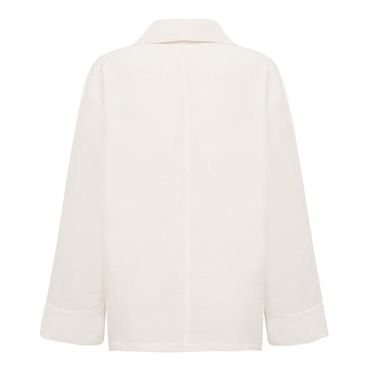 【2件9折】【Petit Bari】高阶实穿亚麻V领轻薄衬衫立领 商品图3