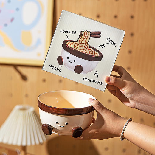 摩登主妇可爱泡面碗带盖面碗家用餐具陶瓷汤碗个人专用方便面大碗 商品图4