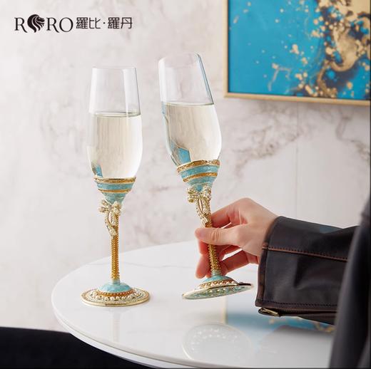 【彼达思】罗比罗丹 珍爱一生 香槟杯对杯 珐琅彩轻奢爱人亲人送礼自用高级家居品味 商品图0