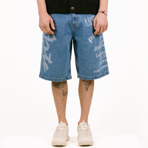 Arte ARTE PRINT SHORTS 印花宽松直筒牛仔短裤 商品图0