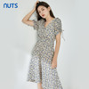 NUTS夏季新品V领碎花时尚优雅气质显瘦短袖连衣裙326101403B 商品缩略图1