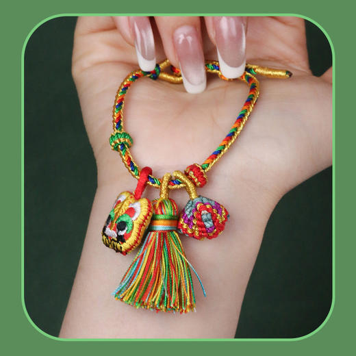 吉绳记2025新款端午节五彩绳艾草香包儿童手链礼物女手工编织手绳 商品图3