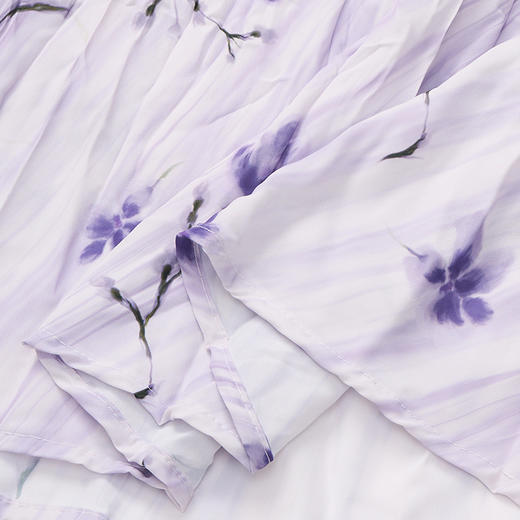 【2件9折】【Petit Bari】(多色)不规则褶皱印花A字半身裙长裙 商品图7