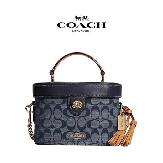 【礼盒礼袋*顺丰包邮】COACH蔻驰Kay20经典老花盒子包手提单肩斜挎包小号女款卡其色/香布雷 商品图3