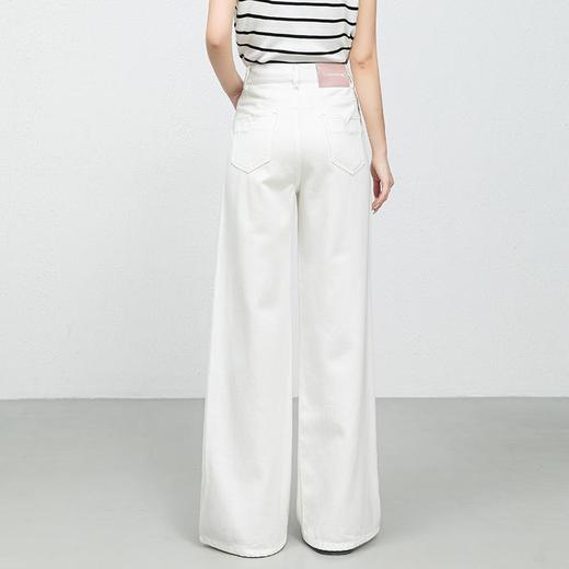 「高货rg」全新升级【铂金会员165/天猫219/差价54】(05413)洛诗琳白色中高腰阔腿牛仔裤2025夏新款天丝棉显瘦阔腿裤 商品图3