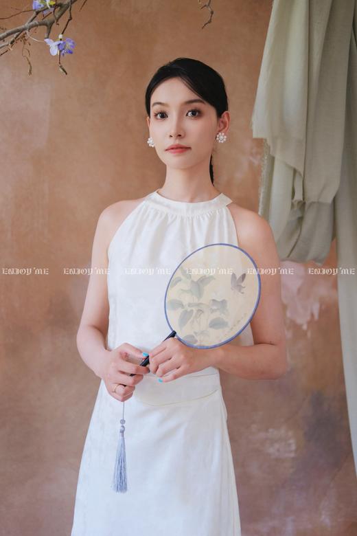 【门店同款】ENJOY夏季“鸾衿折桂”暗纹长裙 162494429 商品图1