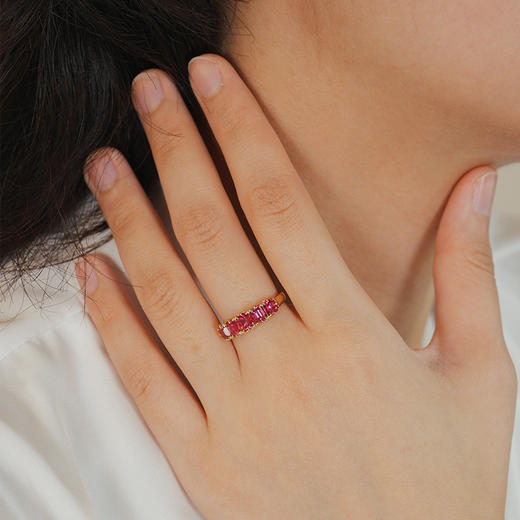 【高级珠宝】绮梦系列 | 鎏金涟漪粉宝戒指 商品图2