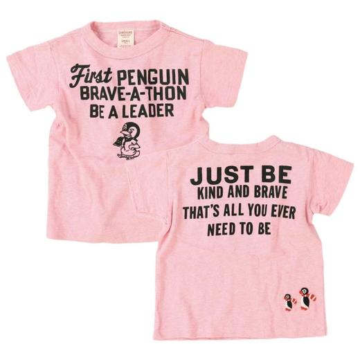 2025夏日系儿童DD企鹅刺绣字母植绒印花竹节彩棉短袖T恤六色 商品图1