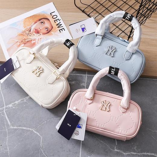 【MLB保龄球包】MLB暗纹老花吐司棒球方包纯色单肩手提包斜挎包男女同款情侣款 商品图4