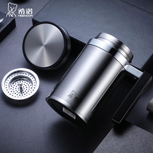 希诺XN-7621真空杯480ml大容量高档商务不锈钢泡茶杯带手柄保温杯（颜色随机） 商品图0