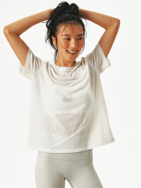 CryingCenter 半透明倾斜分割修身/宽松短袖 哭喊中心