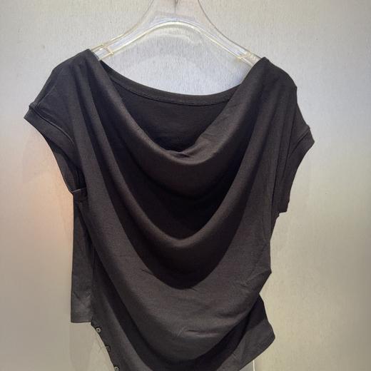 MY不规则褶皱T恤50402（黑）夏季 152160030321 商品图3