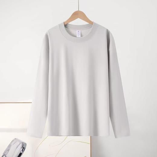 100%棉高克重落肩中长长袖T恤-喜出 商品图3