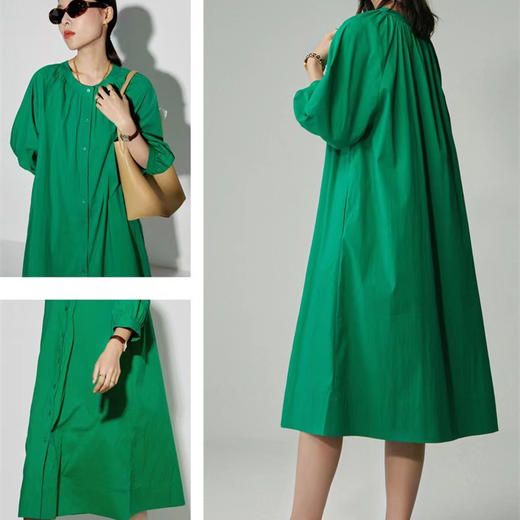 Jurliedi茱莉缇 | 祖母绿泡泡袖连衣裙 商品图6