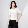 「高货wl」全新升级【铂金会员220/天猫299/差价79】(10614)洛诗琳法式轻奢气质镶钻圆领钩花修身显瘦短袖针织上衣 商品缩略图1