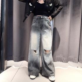 NC个性阔腿漏洞牛仔长裤50409夏季551062330091