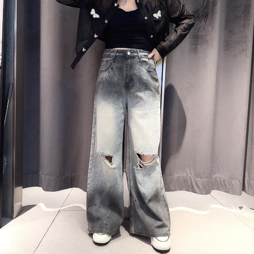 NC个性阔腿漏洞牛仔长裤50409夏季551062330091 商品图0