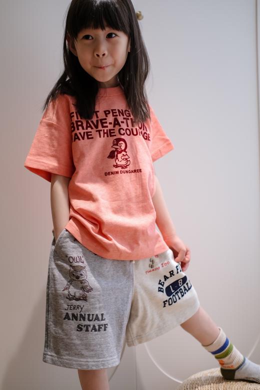 2025夏季日系儿童猫头鹰小象涂鸦印花鸳鸯拼色运动抽绳短裤！ 商品图0