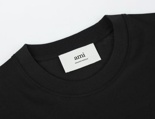 AMI 男女通款 质感舒适 针织红心刺绣logo全棉短袖T恤 12373 商品图4
